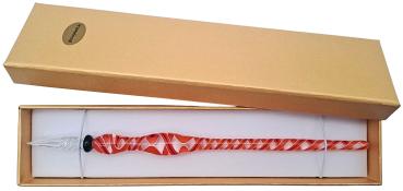 Tintenschreiber (transp./orange-weiße Streifen)